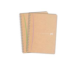 Oxford Touareg Notebooks A5 Small Squares 5 mm 100 Pages Full Binding Card Cover Assorted Colours Recycled Paper Pack of 2