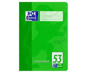 Oxford Touch 400115095 Vocabulary Book A5 Line Style 53 with 2 Columns 32 Sheets 90 g/m² Optic Paper Stapled Green Pack of 10