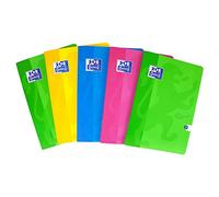 Oxford Touch A4 Premium Exercise Books, 8mm Lined, 120 Pages, Assorted Colours, Pack of 5