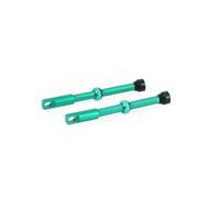 Oxford Tubeless Alloy Valve 48mm or 60mm Various Colours PAIR of Valves - Green - 60mm