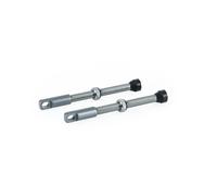 Oxford Tubeless Alloy Valve 48mm or 60mm Various Colours PAIR of Valves - Gun Metal - 48mm