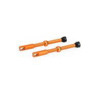 Oxford Tubeless Alloy Valve 48mm or 60mm Various Colours PAIR of Valves - Orange - 48mm