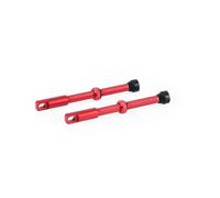 Oxford Tubeless Alloy Valve 48mm or 60mm Various Colours PAIR of Valves - Red - 48mm