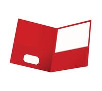 Oxford Twin-Pocket Folders, Textured Paper, Letter Size, Red, Holds 100 Sheets, Box of 25 (57511EE)
