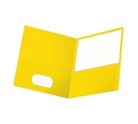 Oxford Twin-Pocket Folders, Textured Paper, Letter Size, Yellow, Holds 100 Sheets, Box of 25 (57509EE)