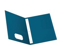 Oxford Two-Pocket Folders w/Fasteners, Blue, Letter Size, 25 per Box (57702)