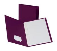 Oxford Two-Pocket Folders w/Fasteners, Burgundy, Letter Size, 25 per Box (57757)