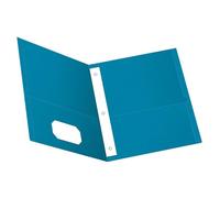 Oxford Two-Pocket Folders w/Fasteners, Light Blue, Letter Size, 25 per Box (57701)
