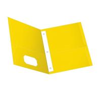 Oxford Two-Pocket Folders w/Fasteners, Yellow, Letter Size, 25 per Box (57709)