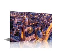 Oxford United Kingdom Wall Art Aerial View of Central Oxford Home Decor Oxford Cityscape Bedroom Decor 1 Piece Modern Wall Decoration for Living Room Office Bedroom Framed Ready to Hang (16''Wx 24''H)