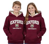 Oxford University Kids Hooded Sweatshirt, Maroon with Applique Embroidery & Woven Badge, Cotton Blend, Unisex for Boys & Girls, Ages 1-13 Years (UK, Age, 5 Years, 6 Years, Regular)