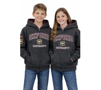 Oxford University OU129 Licensed Kids Zipped Hooded Sweatshirt Charcoal (11-13 Years)
