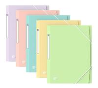 Oxford Urban A4 Folder with Elasticated Corners Plastic Opaque Assorted Pastel Pack of 10