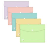 Oxford Urban A5 Document Wallet Plastic Opaque Assorted Pastel Pack of 5