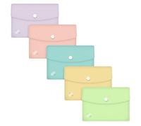 Oxford Urban A6 Document Wallet Plastic Opaque Assorted Pastel Pack of 5