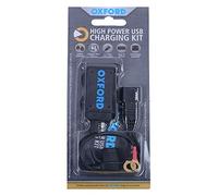 Oxford USB 2.1Amp Fused Power Charging Kit for Motorbike Motorcycle Scooter etc EL114, Black