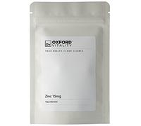 Oxford Vitality Zinc 15mg Tablets | Daily Zinc Supplement for Skin and Immune System Support | Easy to Take Mineral Tablets | UK Manufactured | Pack of 1000