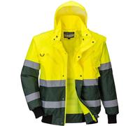 Portwest X Hi-Vis Bomber Jacket, Color: Yellow/Green, Size: Small, C565YGRS