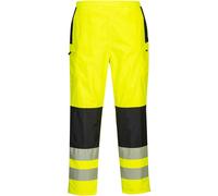 Oxford Weave 300D Class 2 PW3 Hi Vis Womens Waterproof Rain Trousers Yellow / Black M 31"