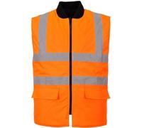 Hi Viz reversible Bodywarmer/Gillet Portwest Rail RIS 3279 -