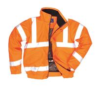 Oxford Weave 300D Class 3 Breathable Hi Vis Bomber Jacket Orange S