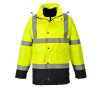 Portwest Hi-Vis 4-in-1 Contrast Traffic Jacket, Size: XXXL, Colour: Yellow/Navy, S471YNRXXXL