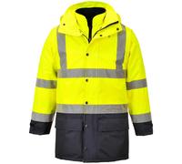 Portwest Hi-Vis Executive 5-in-1 Jacket, Size: S, Colour: Yellow/Navy, S768YNRS