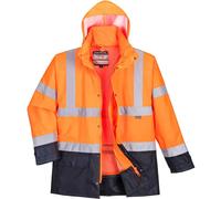 Portwest Hi-Vis Executive 5-in-1 Jacket, Size: XXXL, Colour: Orange/Navy, S768ONRXXXL