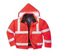 Oxford Weave 300D Class 3 Hi Vis Bomber Jacket Red 3XL