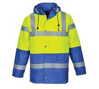 Oxford Weave 300D Class 3 Hi Vis Contrast Traffic Jacket Yellow / Royal Blue 2XL