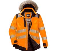 Premium PW3 Hi-Vis Winter Jacket - Fur Hood Thermal Insulated Hi Viz Parka Coat