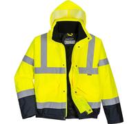 Waterproof Hi-Vis 2-Tone Padded Bomber Jacket RIS 3279 Portwest S266