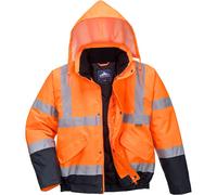 Waterproof Hi-Vis 2-Tone Padded Bomber Jacket RIS 3279 Portwest S266
