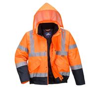 Portwest Hi-Vis Two Tone Bomber Jacket, Size: S, Colour: Orange/Navy, S266ONRS