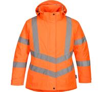 Oxford Weave 300D Class 3 Womens Hi Vis Winter Jacket Orange L