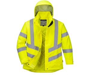 Oxford Weave 300D Class 3 Womens Hi Vis Winter Jacket Yellow L