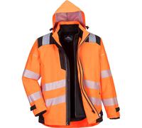 Oxford Weave 300D PW3 3 in 1 Class 3 Hi Vis Jacket Orange / Black 3XL
