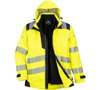 Oxford Weave 300D PW3 3 in 1 Class 3 Hi Vis Jacket Yellow / Black M