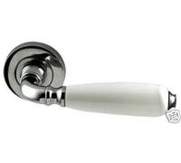 Oxford White China Door Handles on Chrome Rose - from e-hardware