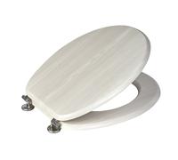 Showerdrape Oxford White Oak Wooden Toilet Seat