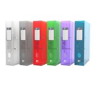 Oxford A4 Lever Arch Files, 6 Pack Assorted Colour Plastic Translucent Folders