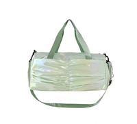 Oxford Zipper Top Handle Bag for Women's High Capacity Casual Handbag Pleated Travel(Green)