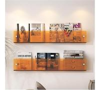 OXFUZZ Acrylic Brochure Holder Wall Mounted Floating Bookshelf Magazine Rack Adjustable Hanging Magazine Holder for Office, Waiting Room, Church, Cafe, Home Decoration (Color : Orange