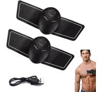 OXFUZZ EMS 2pcs Chest Trainer for Men, EMS Muscle Stimulator, USB Stomach Muscle Toner, 6 Modes Lymphatic Relief Neck & Body Massager (2PCS)