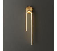 OXFUZZ Indoor LED Black Long Tube Wall Light Brass Modern Hallway Sconce Entrance Bar Light Brushed Gold Linear Mounted Lamp for Bedroom Bedside Living Room Farmhouse Bathroom (Gold Right)