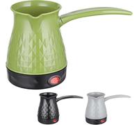 OXFUZZ Quick-heating Electric Coffee Pot 500 Ml, Stainless Steel Electric Turkish Coffee Maker, Portable Coffee Pot with Automatic Switch-off Protection And Removable Handle,Green