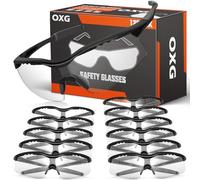 OXG 12 Pack Safety Glasses, ANSI Z87.1 Impact Resistant Anti-Scratch Safety Goggles for Men Women Youth (Clear)