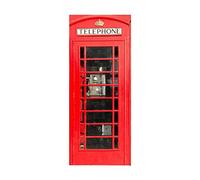 oxiang Door Stickers For Interior Doors 3d Phone Booth Self-Adhesive Mural Home Decoration Wall Sticker Art Sticker Bedroom Living Room Removable Poster Door Sticker-77x200cm