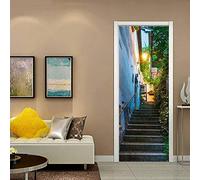 oxiang Door Stickers For Interior Doors 3d Street Self-Adhesive Mural Family Decoration Art Decal Bedroom Bathroom Removable Poster Door Stickers-90x200cm