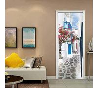 oxiang Door Stickers For Interior Doors 3d Street Self-Adhesive Mural Home Decoration Art Decal Bedroom Living Room Removable Poster Door sticker-90x200cm